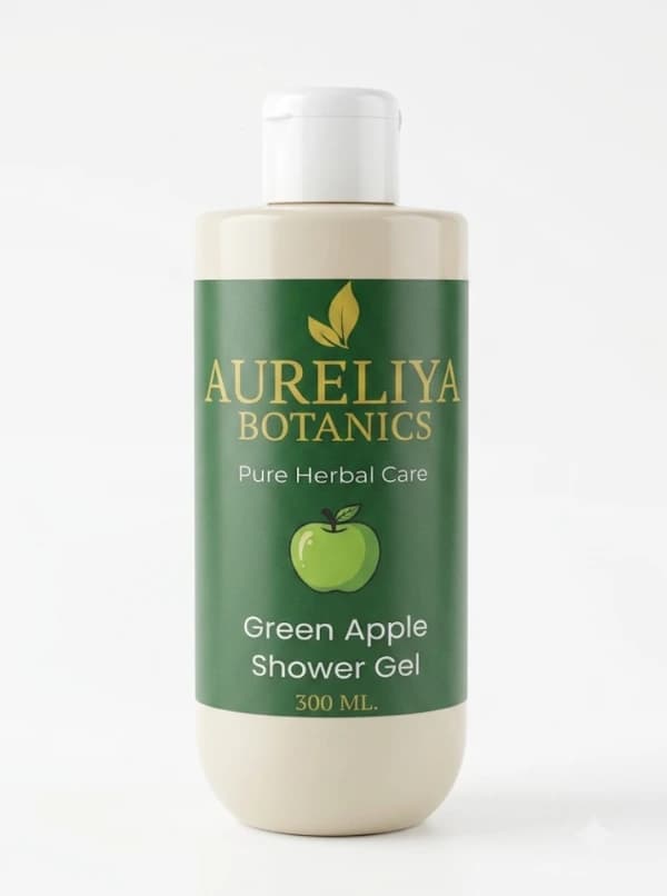 Aureliya Botanics Green Apple Shower Gel | Refreshing Herbal Body Wash | Deep Cleansing & Moisturizing Shower Gel for Men & Women | 300ml | 2 Bottle