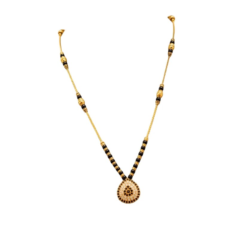 Premium Traditional Daily Wear Gold Plated Mangalsutra Necklace for Women | Elegant Black Beads Pendant Chain | Lightweight Ethnic Jewellery | Bridal, Wedding, Festive & Office Wear Fashion Mangalsutra Gift for Women & Girls
