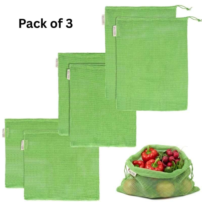 Vegetable Bag for Fridge (3 pcs), Fridge Storage Containers with Drawstrings, Vegetable Storage Bags for Refrigerator, Keeps Veggies Fresh Longer, Eco-Friendly Fridge Bag
