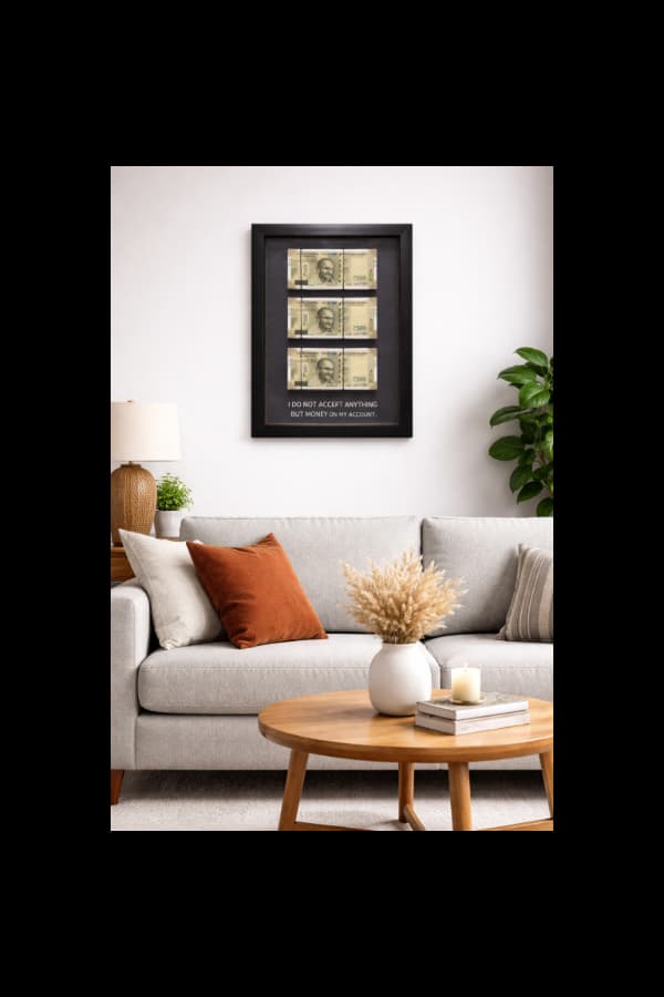 Premium 500 Money Frame Wall Decor for Home & Office and Motivational Cash Note Frame with Black Border