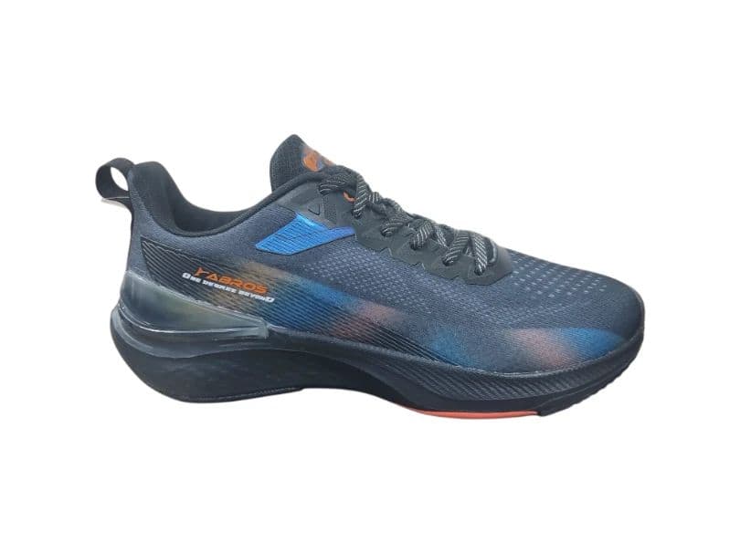 Men's Dark Navy & Black Athletic Running Shoes with Patterned Laces
