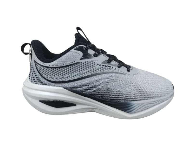 Abros Men's Silver-Grey & Black Streamlined Running Shoes