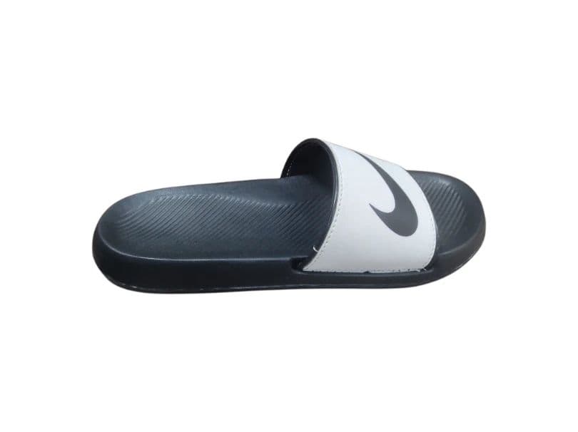Men's White & Black Stylish Comfort Printed Slide Slippers