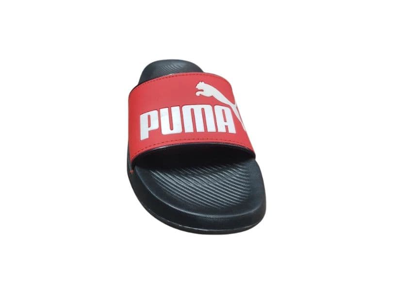 Men's Red & Black Casual Printed Strap Slide Slippers