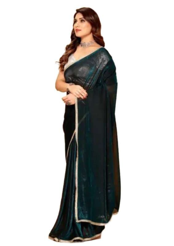 Solid/Plain Bollywood Lycra Blend Saree