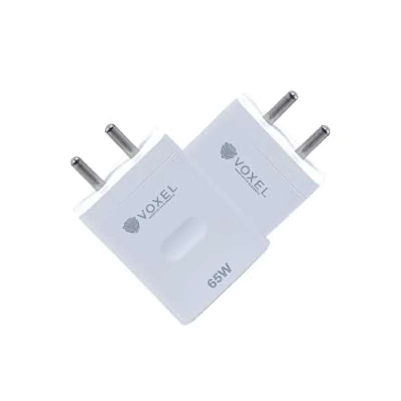VOXEL 65W USB Fast Charger | High-Speed Power Adapter for iPhones, Android Devices & More | BIS Certified R-72012742 | Compact Design, White | Quick Charging for Home, Office & Travel. (1)