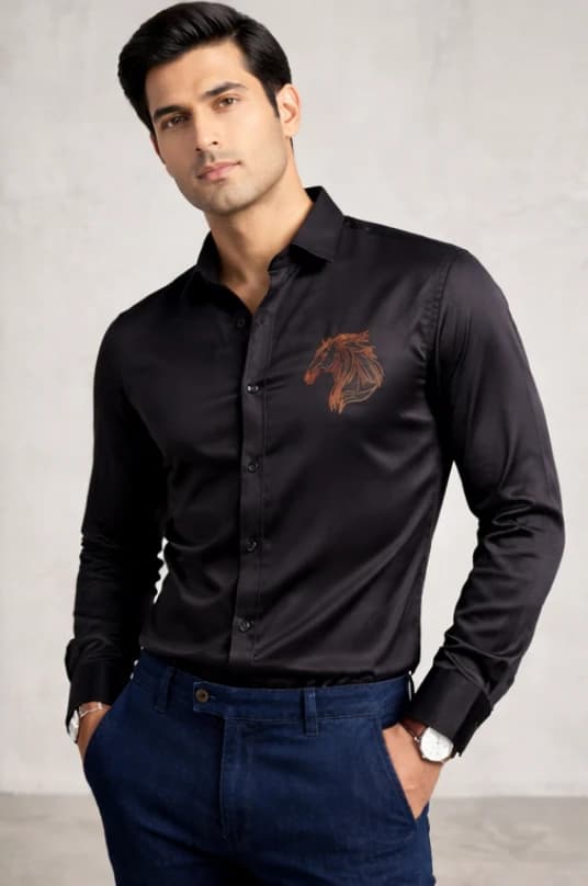 trending embroidery shirt for men