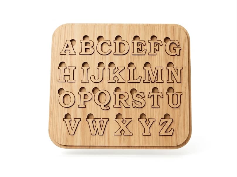 Wooden Alphabet Puzzle Board for Kids | Montessori ABC Learning Toy | A-Z Uppercase Wooden Puzzle | Educational Board for Toddlers & Preschool Kids