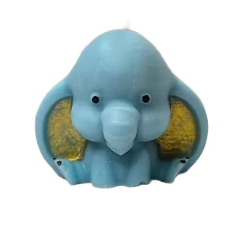 Baby Elephant Scented Candle, Blue, Soy Wax Handmade, 5.5 x 7 cm, 70g, Perfect for Baby Showers and Nursery Decor, Upto 8hr Burning Time