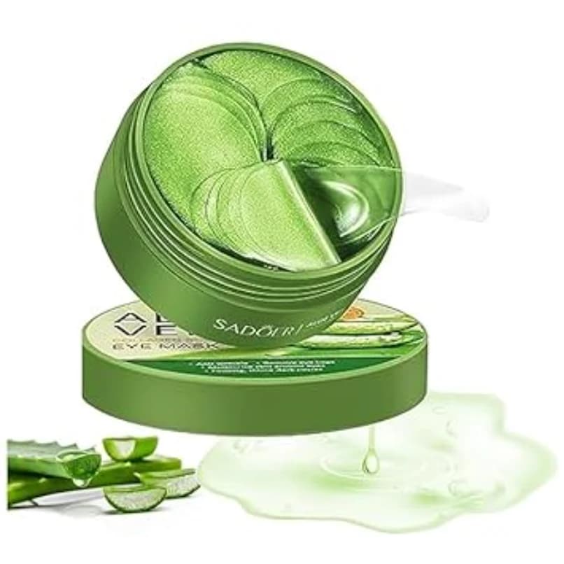Anti Wrinkle Eye Serum Patch| Treats Dark Circles, Fine Lines And Wrinkles | Enriched With Collagen And Aloe Vera Extract | Shade- 01 Aloevera, 60 Pcs