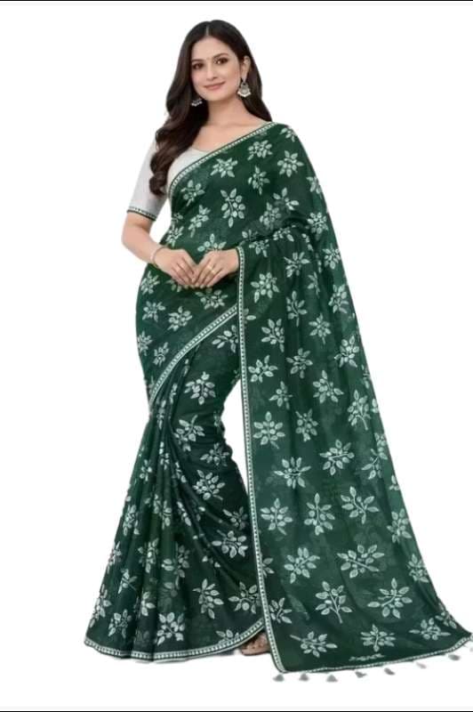 Women’s Printed Saree with Blouse Piece, Elegant Floral Print Saree with Decorative Border, Traditional Ethnic Wear for Festive, Party & Wedding Occasions