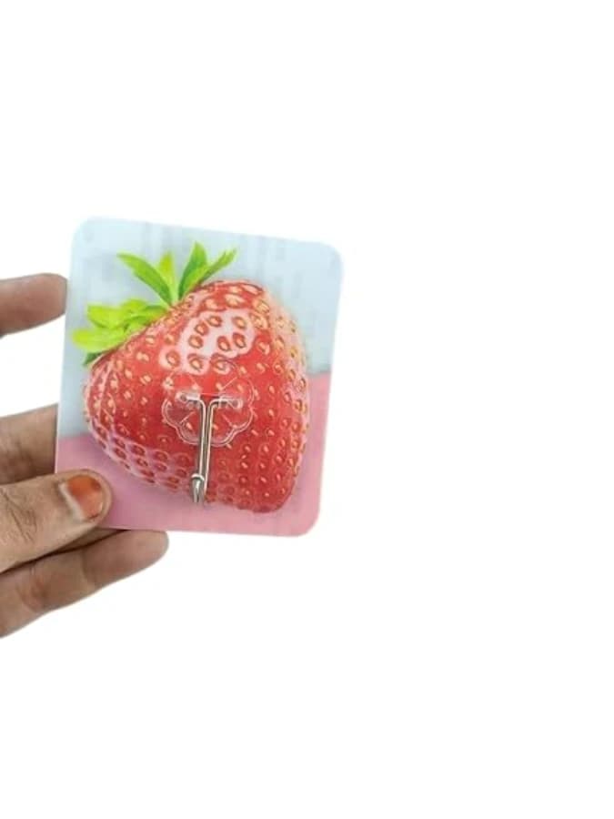 Decorative Wall Hanging Hooks with Fruit, Vegetable and Floral Prints, Multicolour, Set of 5