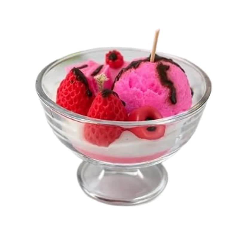Ice Cream Look Decorative Candle | Scented Glass Bowl Candle for Home Decoration, Aesthetic Room Décor, Gifting & Special Occasions