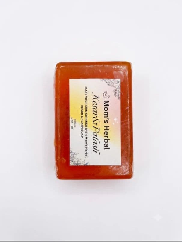 Mom's Herbal Kesar & Palash Bath Soap for Glowing Skin | Natural Handmade Herbal Soap | Deep Cleansing & Skin Nourishing Soap | 2 soap
