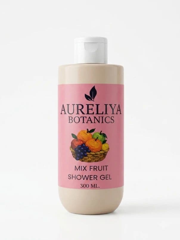 Aureliya Botanics Mix Fruit Shower Gel | Refreshing Herbal Body Wash | Deep Cleansing & Moisturizing Shower Gel for Men & Women | 300ml | 2 Bottle