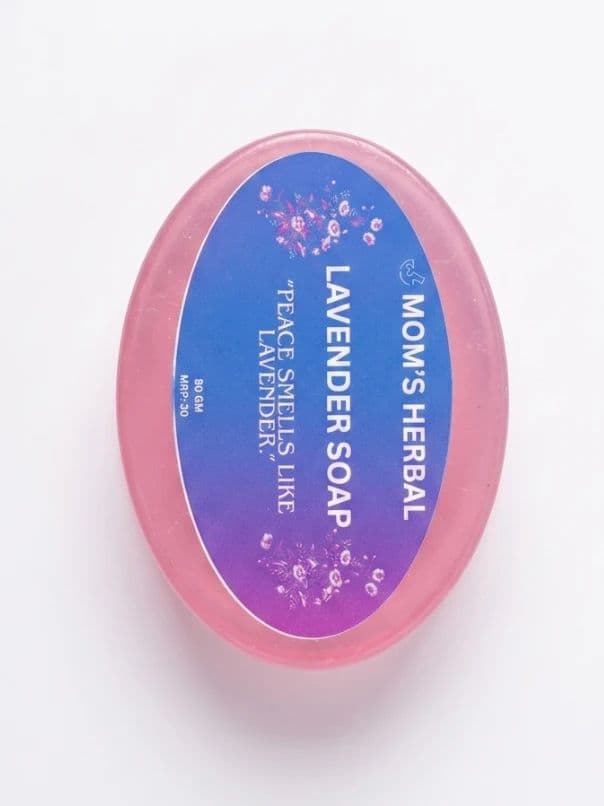 Mom's Herbal Lavender Soap – Natural Handmade Moisturizing Bath Soap for Soft, Fresh & Healthy Skin | Daily Use Herbal Beauty Soap | Gentle Cleansing Soap Bar | Suitable for All Skin Types | 4 Soap