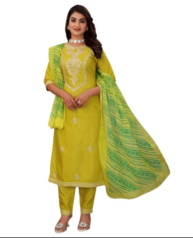 Festive Special Embroidered Kurta Pant Set | Women’s Elegant Festive Wear Suit Set