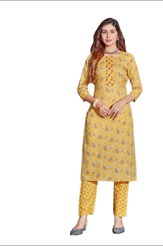 Women's Ethnic Kurta, Pant & Dupatta Set Fully Stitched, Modern Traditional Outfit for Everyday