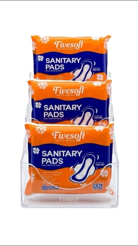 Fivesoft XXL Ultra Soft Sanitary Pads for Women | 320 mm Extra Long | Heavy Flow & Overnight Protection | Leak-Proof | Rash-Free | 18 Pads | 3 Pack combo