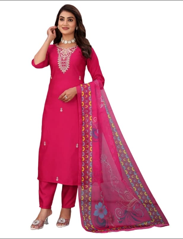 Women’s Designer Kurta Pant Dupatta Set – Elegant Embroidered Ethnic Suit Set for Festive, Party & Traditional Wear