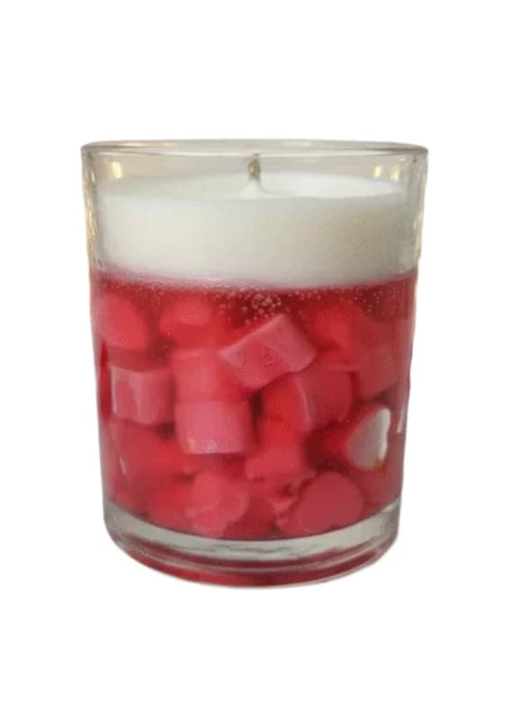 Romantic Decorative Gel Wax Candle in Glass Jar | Heart Design Scented Candle | Home Decor & Gift Candle