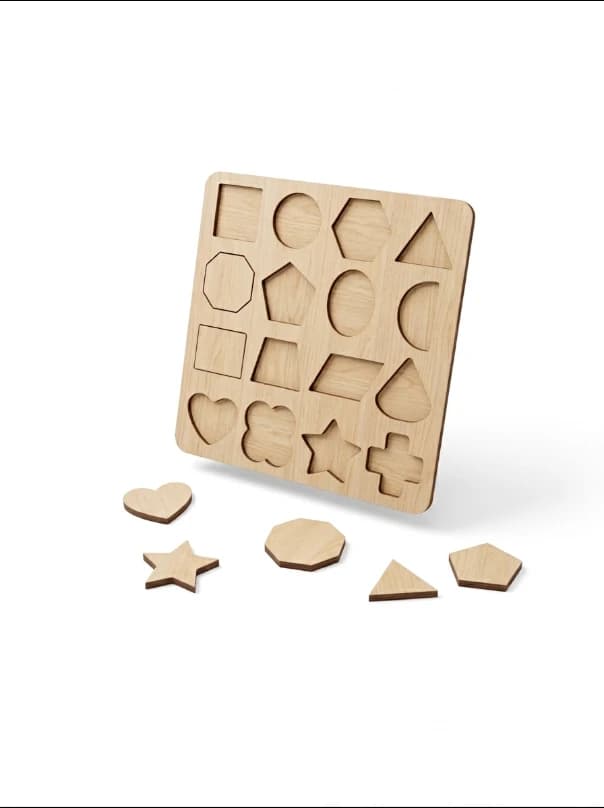 Wooden Shapes Puzzle Board for Kids | Montessori Shape Sorting Toy | Educational Geometric Shape Learning Puzzle for Toddlers