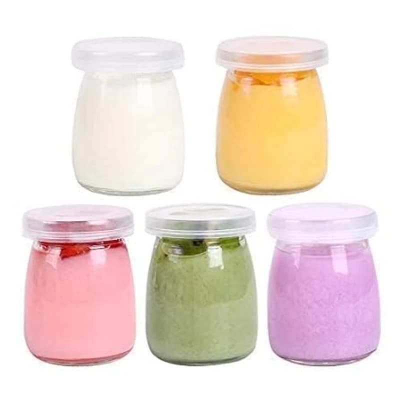 Glass Jar with Lid Set of 6-150ml Each, Transparent Seasoning Glass Containers for Kitchen Storage Pantry, Spices, Salt, Pepper, Herbs or Chilly Flakes