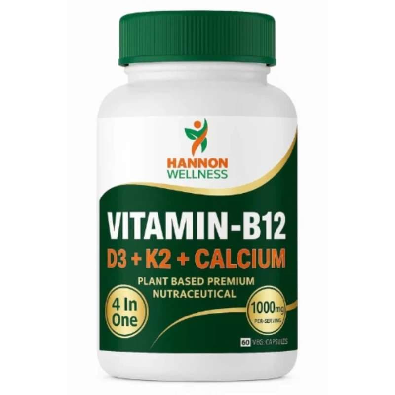 Vitamin-B12 with D3, K2 & Calcium – 4-in-1 Plant-Based Nutraceutical