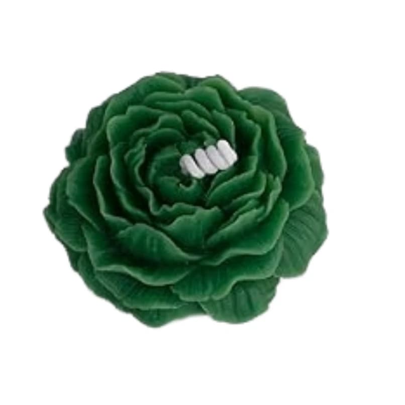 Peony Candles Gifts for Women, Soy Wax Aromatherapy Candle, Room Décor Cute Flower Shaped Scented Candles, Aesthetic Decorative (Green, Apple Harvest)