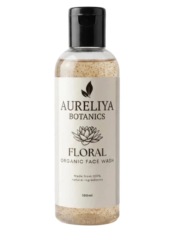 Aureliya Botanics Floral Organic Face Wash | Natural Herbal Face Cleanser | Deep Cleansing, Hydrating & Refreshing Face Wash for All Skin Types | 100ml