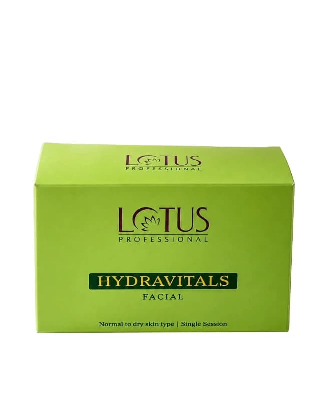 Lotus Professional Hydravitals Facial Kit for Normal to Dry Skin | Single Session Professional Facial Kit | Deep Hydration, Nourishing & Skin Brightening Facial Treatment